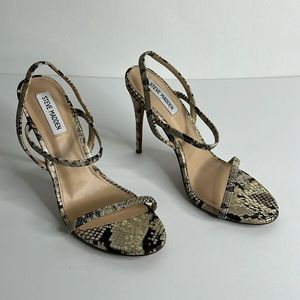 STEVE MADDEN Snake Print‎ Strappy Sandal Sz 10